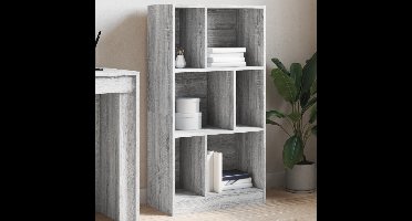 Boekenkast 57x28,5x107,5 cm bewerkt hout grijs sonoma eiken