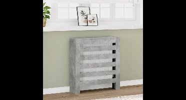 Radiatorombouw 78x20x82 cm bewerkt hout betongrijs
