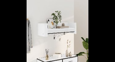 Wandschap 100x35x30,5 cm bewerkt hout wit