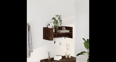 Wandschap 70,5x35x30,5 cm bewerkt hout bruin eikenkleurig