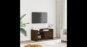 Tv-meubel 80x35x40 cm bewerkt hout bruin eikenkleurig
