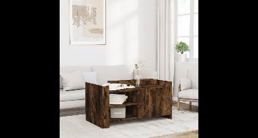Salontafel 100x50x50 cm bewerkt hout gerookt eikenkleurig