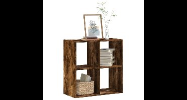 Boekenkast 68,5x32x68,5 cm bewerkt hout gerookt eikenkleurig