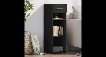 Dressoir 30x42,5x93 cm bewerkt hout zwart