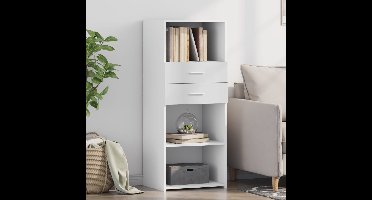 Hoge kast 50x42,5x124 cm bewerkt hout wit