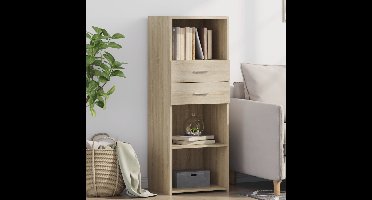 Hoge kast 45x42,5x124 cm bewerkt hout sonoma eikenkleurig