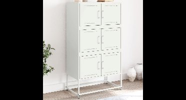 Dressoir 68,5x38,5x123,5 cm staal wit
