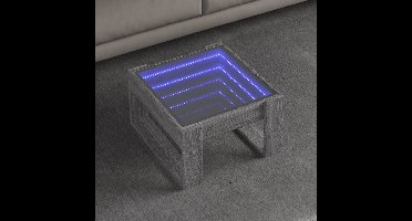 Salontafel met Infinity LED 50x53x30 cm grijs sonoma eikenkleur