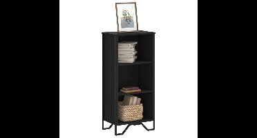 Boekenkast 50x31x106 cm bewerkt hout zwart