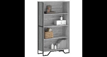 Boekenkast 80x31x137,5cm bewerkt hout grijs sonoma eikenkleurig