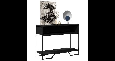 Wandtafel 100x35x74,5 cm bewerkt hout zwart