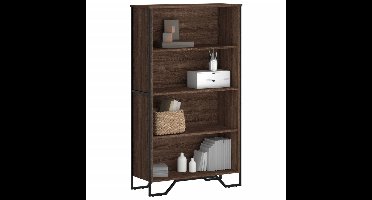 Boekenkast 80x31x137,5 cm bewerkt hout bruin eikenkleur