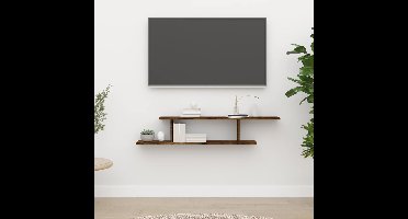 Tv-wandschap 125x18x23 cm bewerkt hout gerookt eikenkleurig