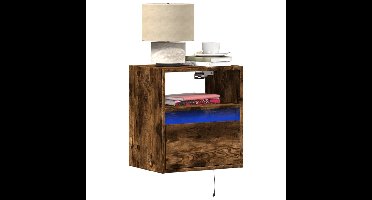 Tv-wandmeubel met LED-verlichting 41x31x45 cm gerookt eiken