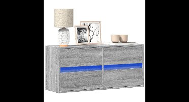Tv-wandmeubel met LED-verlichting 100x31x45 cm grijs sonoma