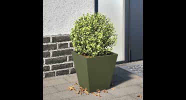 Plantenbak 30x30x30 cm staal olijfgroen