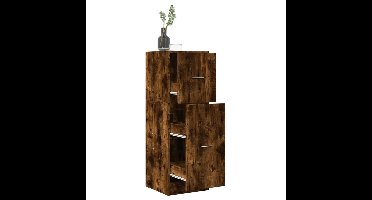 Apothekerskast 40x41x118 cm bewerkt hout gerookt eikenkleurig