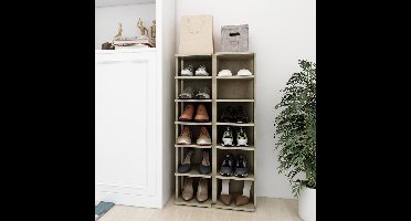 Schoenenkasten 2 st 27,5x27x102 cm sonoma eikenkleurig