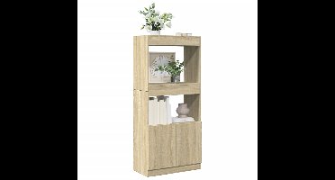 Hoge kast 63x33x140 cm bewerkt hout sonoma eikenkleurig