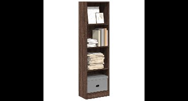Boekenkast 40x24x143 cm bewerkt hout bruin eikenkleurig