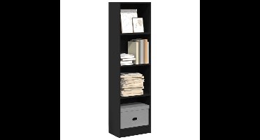 Boekenkast 40x24x143 cm bewerkt hout zwart