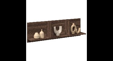 Wandkast 100x16,5x30 cm bewerkt hout bruin eikenkleur