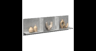 Wandkast 100x16,5x30 cm bewerkt hout betongrijs