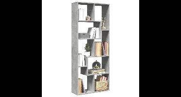 Kamerscherm / boekenkast 67x25x161,5 cm bewerkt hout betongrijs