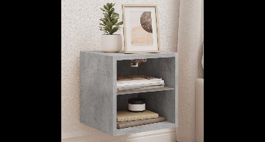 Tv-wandmeubel met LED-verlichting 30x28,5x30 cm betongrijs