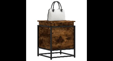 Opbergbox met deksel 40x40x51,5 cm bewerkt hout gerookt eiken