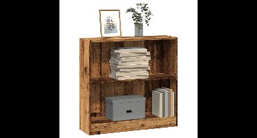 Boekenkast 80x24x76 cm bewerkt hout oud houtkleurig