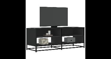Tv-meubel 120,5x40x46 cm bewerkt hout en metaal zwart