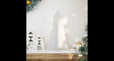 Kerstdecoratie kerstboom 69,5 cm massief grenenhout wit