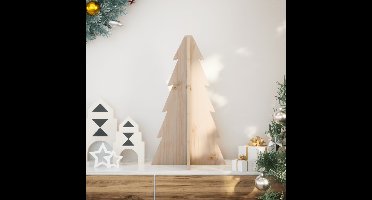 Kerstdecoratie kerstboom 69,5 cm massief grenenhout