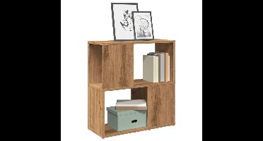 Boekenkast 60x24x63 cm bewerkt hout artisanaal eikenkleur