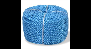 Touw gedraaid 12 mm 100 m polypropyleen blauw