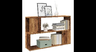 Boekenkast 100x24x63 cm bewerkt hout oud houtkleurig