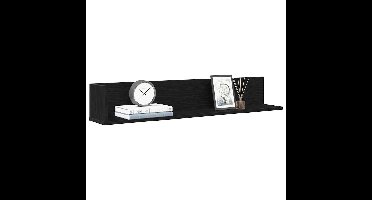 Wandschappen 2 st 100x16,5x16,5 cm bewerkt hout zwart