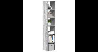 Boekenkasten 2 st 30x30x80 cm bewerkt hout grijs sonoma eiken