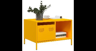 Salontafel 68,5x50x43,5 cm koudgewalst staal mosterdgeel