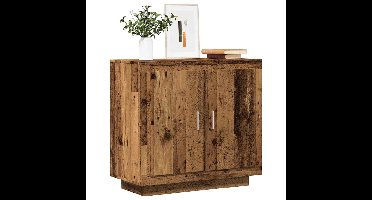 Dressoir 80x40x75 cm bewerkt hout oud houtkleurig