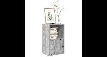 Boekenkast 31x24x52 cm bewerkt hout grijs sonoma eikenkleurig