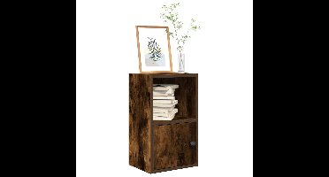 Boekenkast 31x24x52 cm bewerkt hout gerookt eikenkleurig