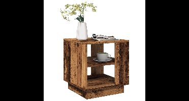 Salontafel 40x40x43 cm bewerkt hout oud houtkleurig