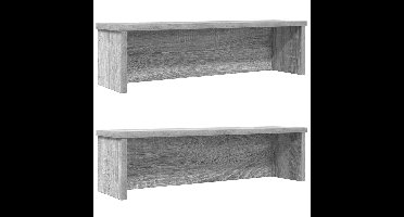 Keukenrekken stapelbaar 2 st 60x15x16 cm grijs sonoma eiken