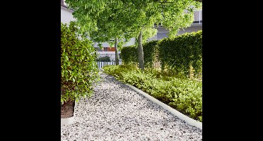 Gazonranden 10 st 10x103 cm koudgewalst staal wit