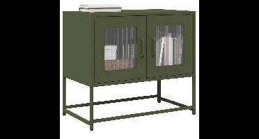 Tv-meubel 68x39x60,5 cm koudgewalst staal olijfgroen