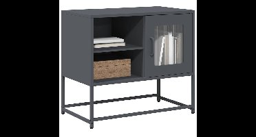 Tv-meubel 68x39x60,5 cm staal antracietkleurig