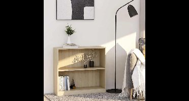 Boekenkast 80x24x75 cm bewerkt hout sonoma eikenkleurig