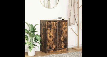 Dressoir 57x34x76 cm bewerkt hout gerookt eikenkleurig